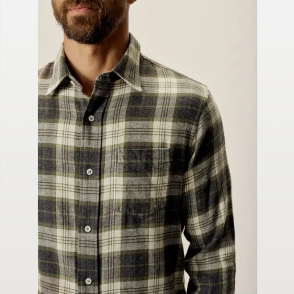 Buck Mason Pacific Twill Vintage One-Pocket Button-Up, Size XS